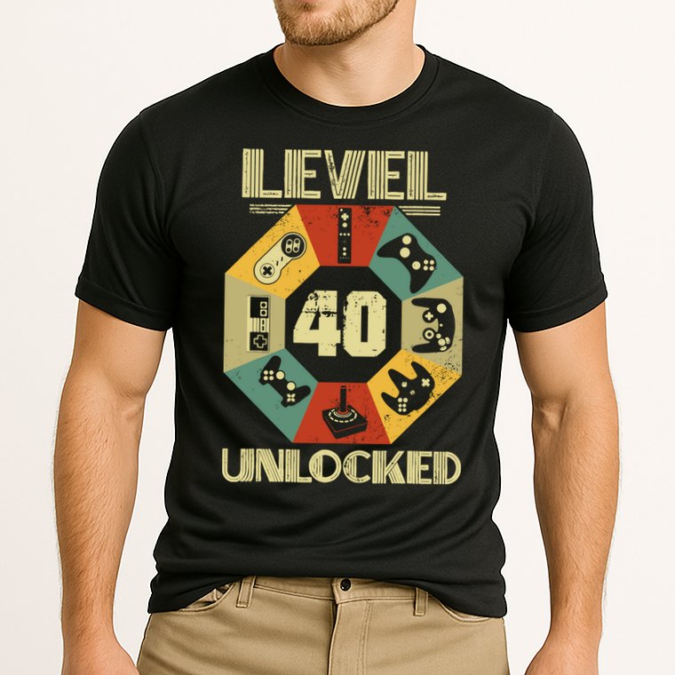 Level 40 Unlocked T Funny Video Gamer 40th Birthday Cooling Performance Crew T-Shirt