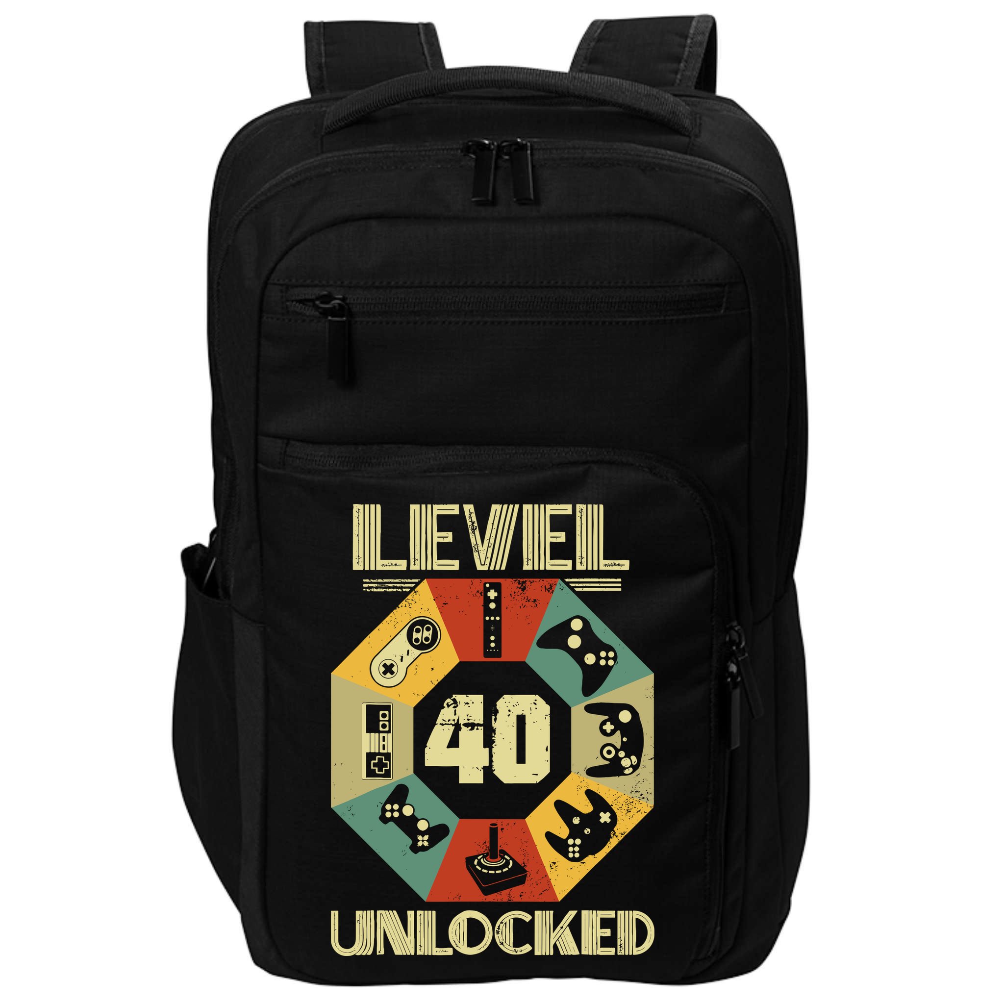 Level 40 Unlocked T Funny Video Gamer 40th Birthday Impact Tech Backpack