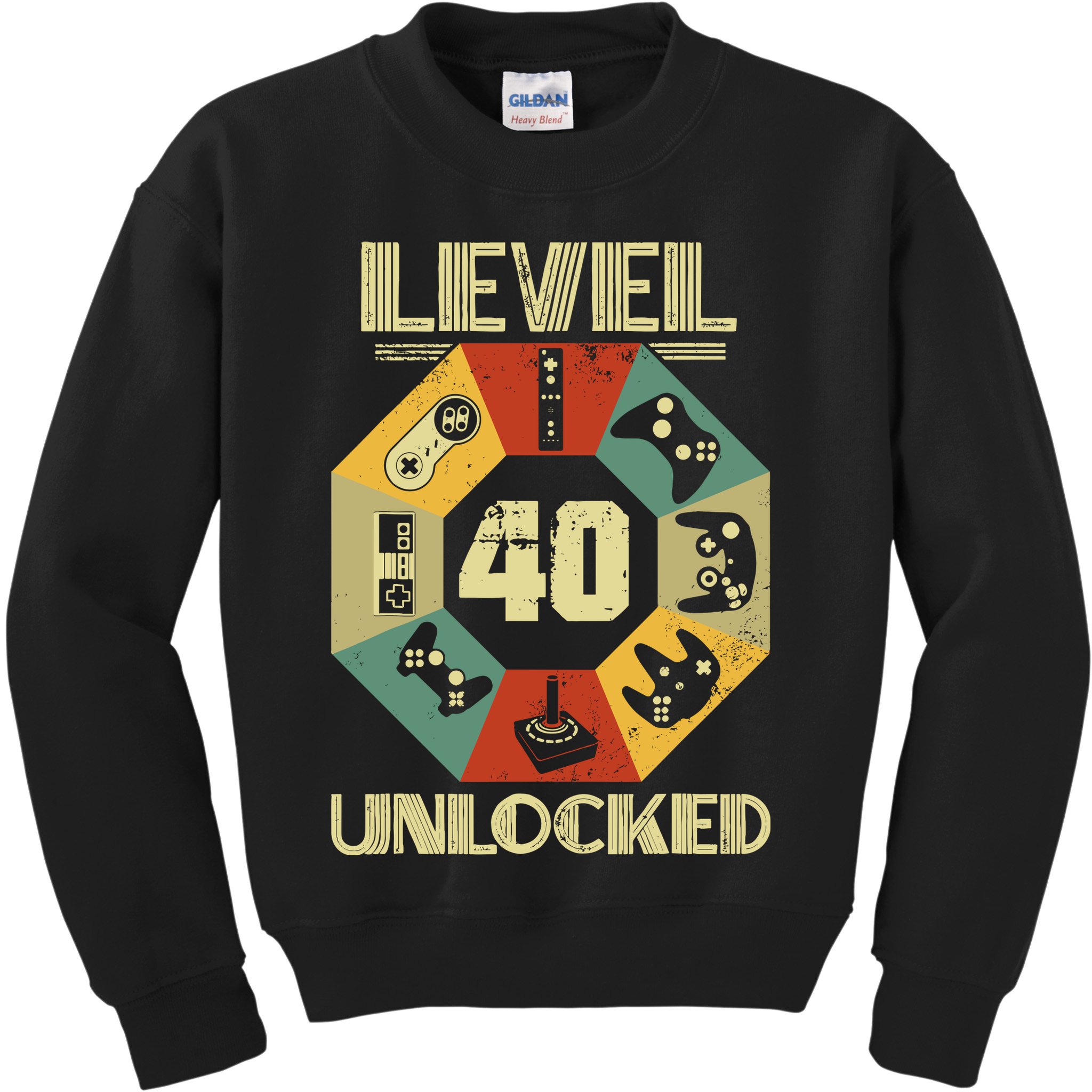 Level 40 Unlocked T Funny Video Gamer 40th Birthday Kids Sweatshirt
