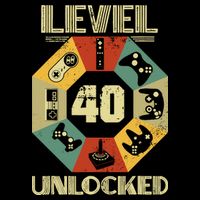 Level 40 Unlocked T Funny Video Gamer 40th Birthday Zip Tote Bag