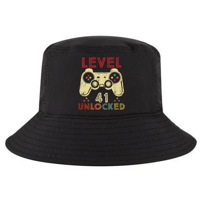 Level 41 Unlocked Birthday 41 Years Old Cool 41st Bday Gifts Cool Comfort Performance Bucket Hat