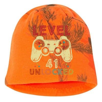 Level 41 Unlocked Birthday 41 Years Old Cool 41st Bday Gifts Kati - Camo Knit Beanie