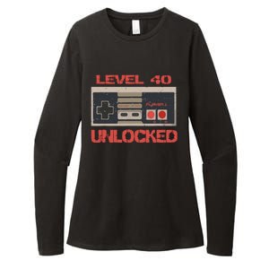 Level 40 Unlocked Video Gamer 40th Birthday Gift Womens CVC Long Sleeve Shirt