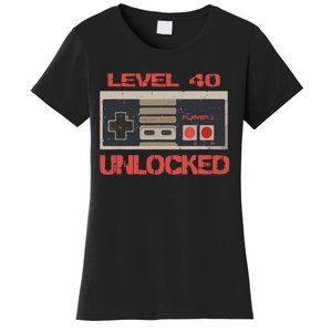 Level 40 Unlocked Video Gamer 40th Birthday Gift Women's T-Shirt