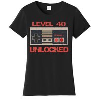 Level 40 Unlocked Video Gamer 40th Birthday Gift Women's T-Shirt