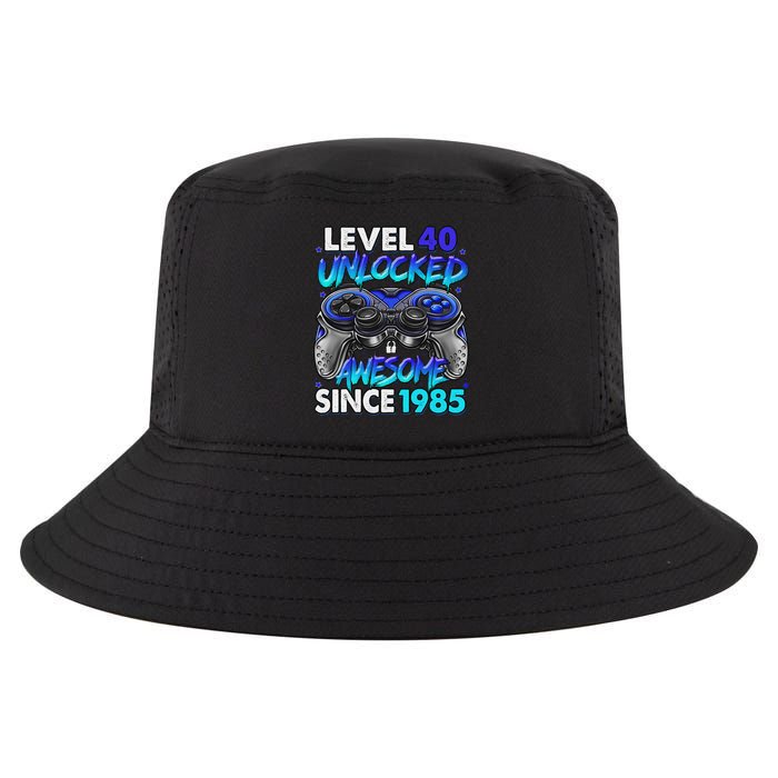 Level 40 Unlocked Awesome Since 1985 40th Birthday Gaming Cool Comfort Performance Bucket Hat
