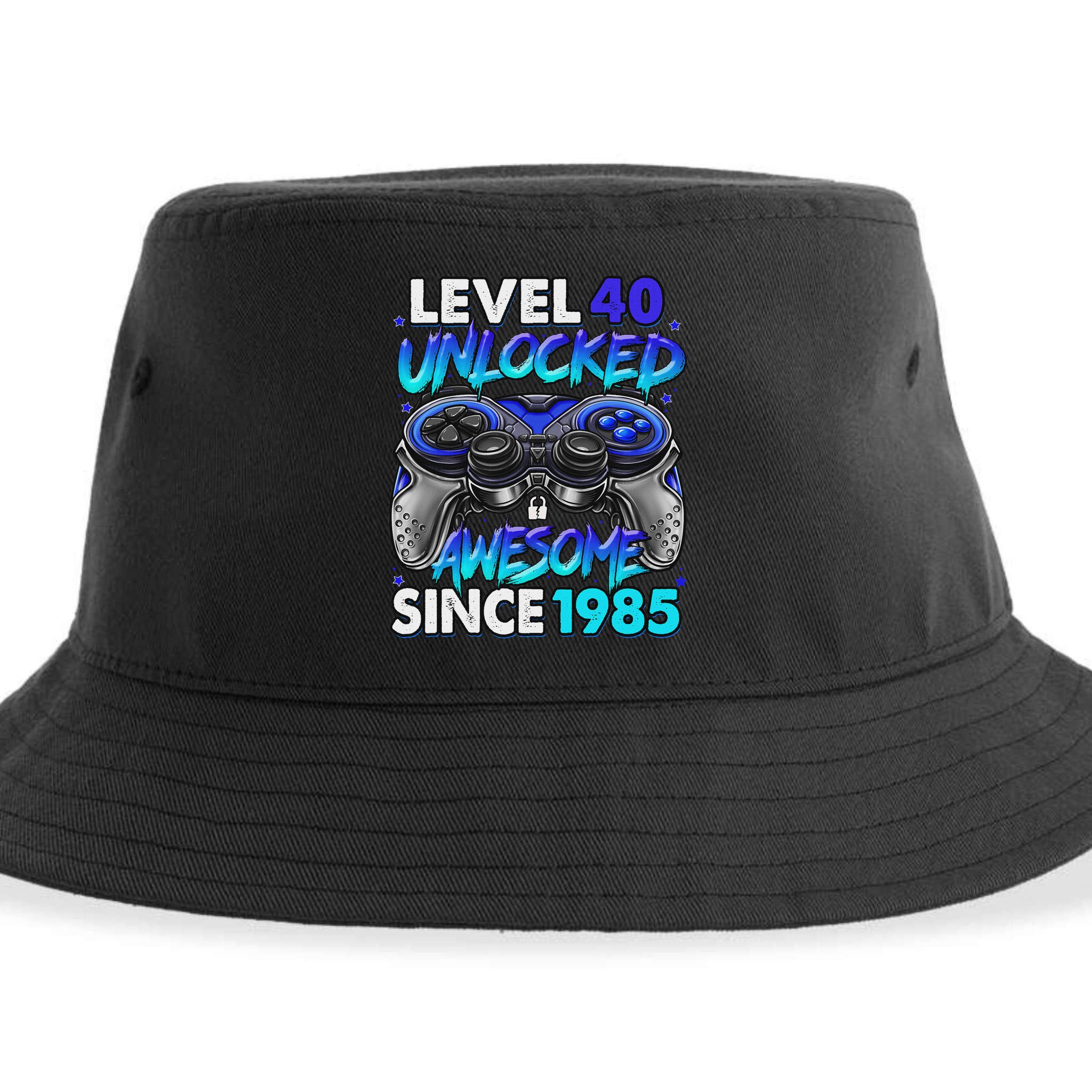 Level 40 Unlocked Awesome Since 1985 40th Birthday Gaming Sustainable Bucket Hat
