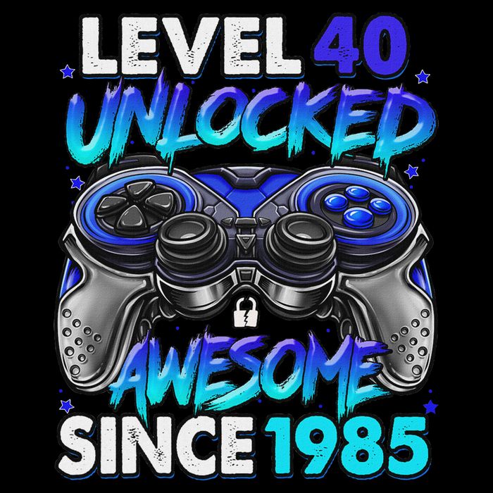 Level 40 Unlocked Awesome Since 1985 40th Birthday Gaming Button