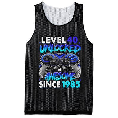 Level 40 Unlocked Awesome Since 1985 40th Birthday Gaming Mesh Reversible Basketball Jersey Tank