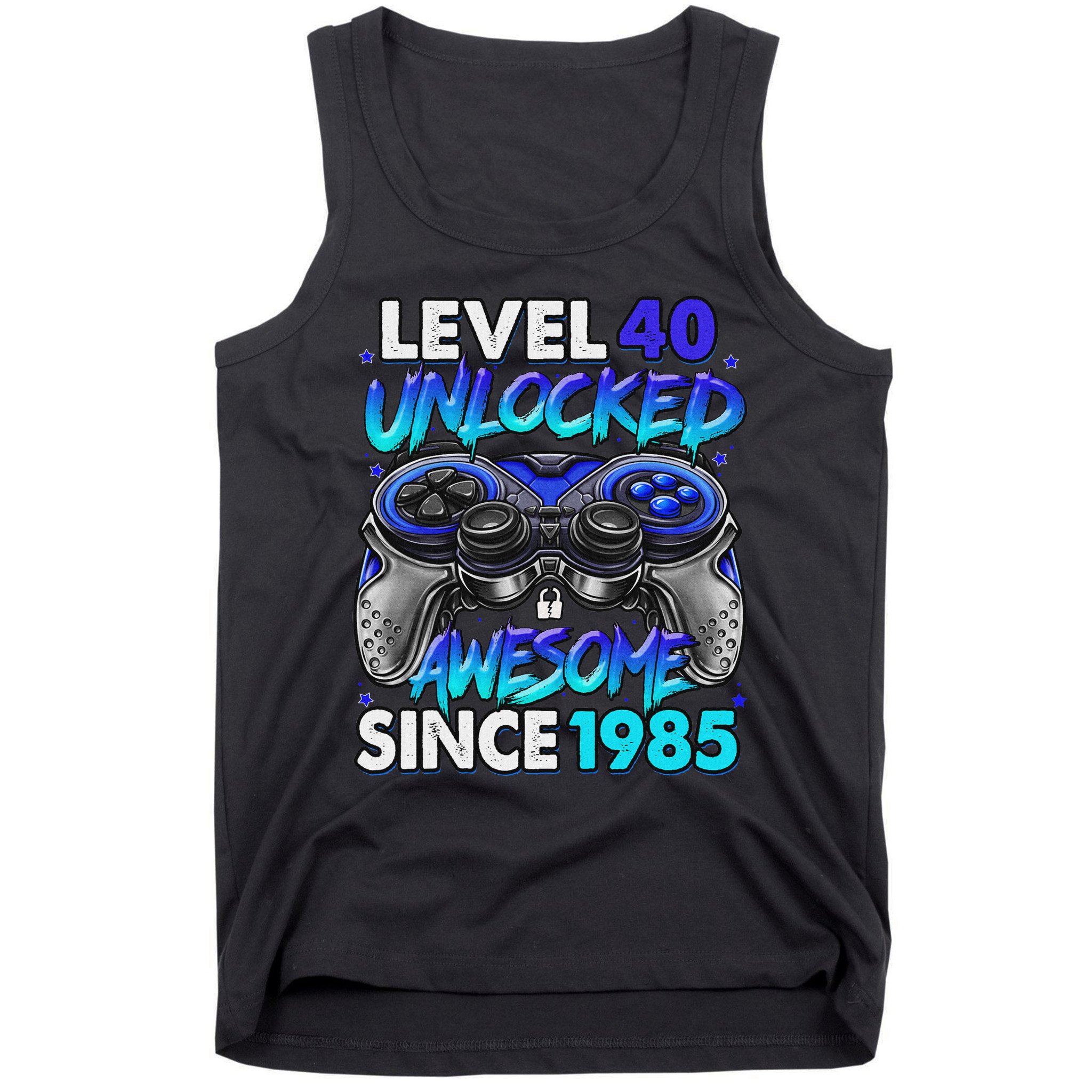Level 40 Unlocked Awesome Since 1985 40th Birthday Gaming Tank Top