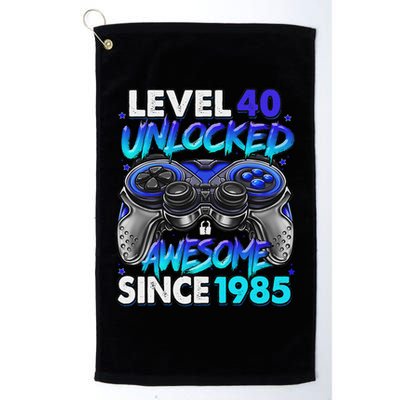 Level 40 Unlocked Awesome Since 1985 40th Birthday Gaming Golf Towel