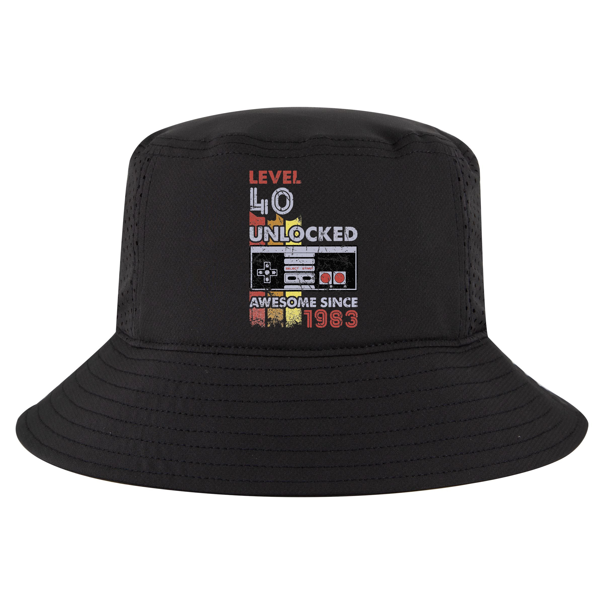 Level 40 Unlocked Gamer 40th Birthday Gift Video Game Lovers Cool Comfort Performance Bucket Hat