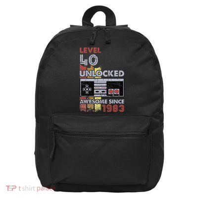 Level 40 Unlocked Gamer 40th Birthday Gift Video Game Lovers 16 in Basic Backpack