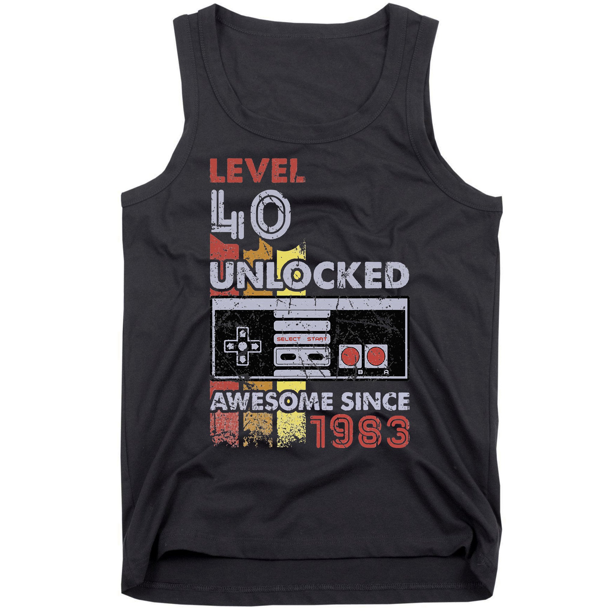 Level 40 Unlocked Gamer 40th Birthday Gift Video Game Lovers Tank Top