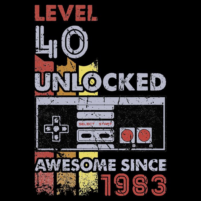 Level 40 Unlocked Gamer 40th Birthday Gift Video Game Lovers Kids T-Shirt