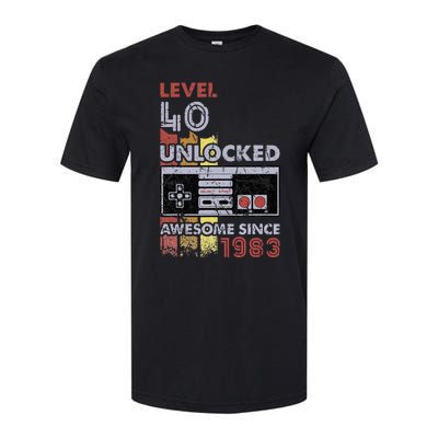 Level 40 Unlocked Gamer 40th Birthday Gift Video Game Lovers Softstyle® CVC T-Shirt