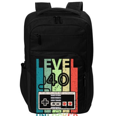 Level 40 Unlocked Video Gamer 40th Birthday Gifts Impact Tech Backpack