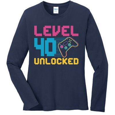 Level 40 Unlocked Gaming Birthday Ladies Long Sleeve Shirt