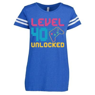 Level 40 Unlocked Gaming Birthday Enza Ladies Jersey Football T-Shirt