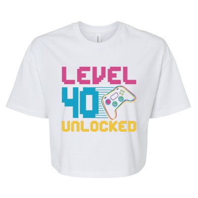 Level 40 Unlocked Gaming Birthday Bella+Canvas Jersey Crop Tee