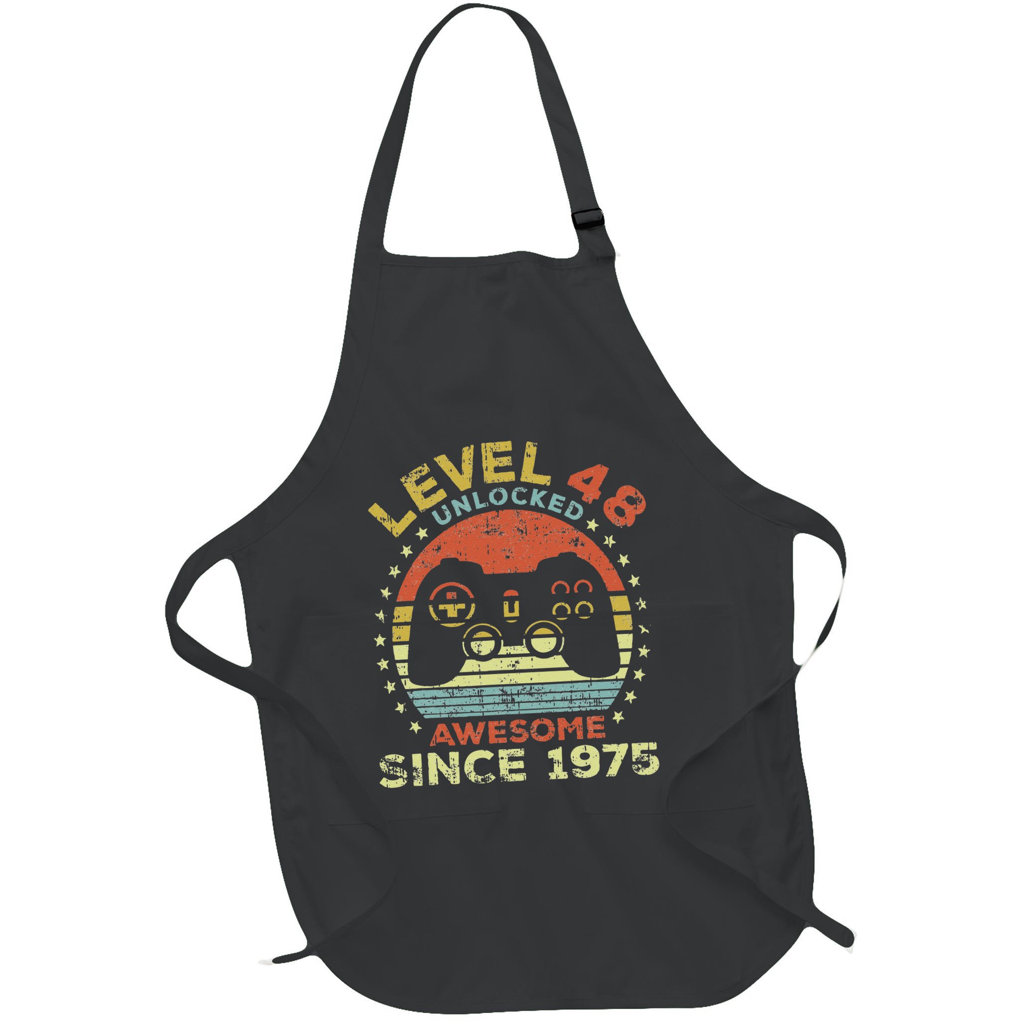 Level 48 Unlocked Awesome Since 1975 48th Birthday Gaming Apron