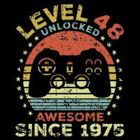 Level 48 Unlocked Awesome Since 1975 48th Birthday Gaming 16 in Basic Backpack