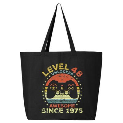 Level 48 Unlocked Awesome Since 1975 48th Birthday Gaming 25L Jumbo Tote