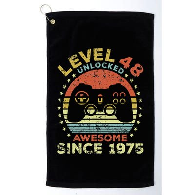 Level 48 Unlocked Awesome Since 1975 48th Birthday Gaming Golf Towel