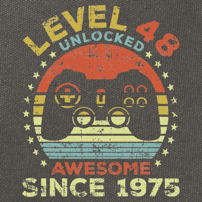 Level 48 Unlocked Awesome Since 1975 48th Birthday Gaming Cotton Canvas Backpack