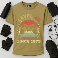 Level 48 Unlocked Awesome Since 1975 48th Birthday Gaming Cooling Performance Crew T-Shirt