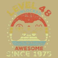 Level 48 Unlocked Awesome Since 1975 48th Birthday Gaming Cooling Performance Crew T-Shirt