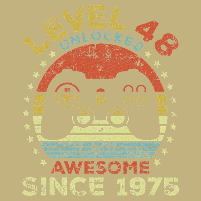 Level 48 Unlocked Awesome Since 1975 48th Birthday Gaming Cooling Performance Crew T-Shirt