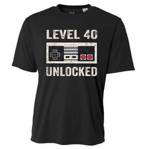 Level 40 Unlocked Video Gamer 40th Birthday Gift Cooling Performance Crew T-Shirt