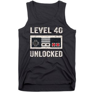 Level 40 Unlocked Video Gamer 40th Birthday Gift Tank Top