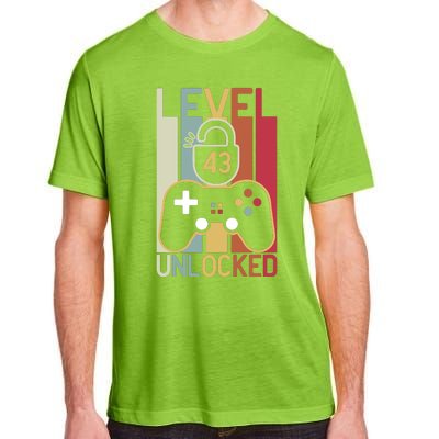 Level 43 Unlocked Birthday Gift Vintage Retro Adult ChromaSoft Performance T-Shirt