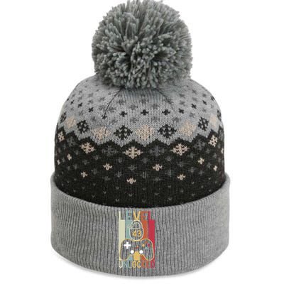 Level 43 Unlocked Birthday Gift Vintage Retro The Baniff Cuffed Pom Beanie