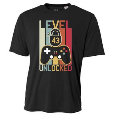 Level 43 Unlocked Birthday Gift Vintage Retro Cooling Performance Crew T-Shirt