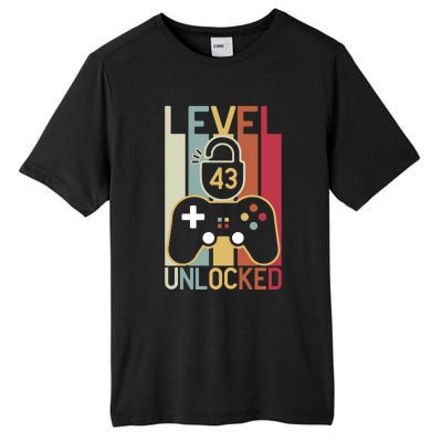 Level 43 Unlocked Birthday Gift Vintage Retro Tall Fusion ChromaSoft Performance T-Shirt