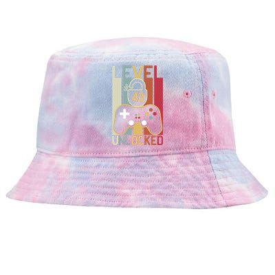 Level 43 Unlocked Birthday Gift Vintage Retro Tie-Dyed Bucket Hat