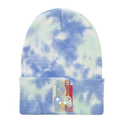 Level 43 Unlocked Birthday Gift Vintage Retro Tie Dye 12in Knit Beanie