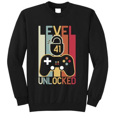 Level 41 Unlocked Birthday Gift Vintage Retro Sweatshirt