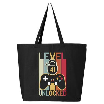 Level 41 Unlocked Birthday Gift Vintage Retro 25L Jumbo Tote