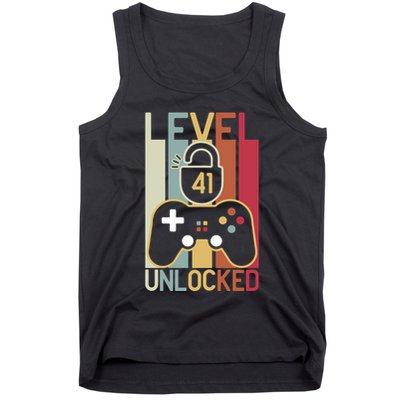 Level 41 Unlocked Birthday Gift Vintage Retro Tank Top