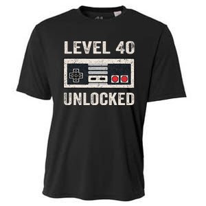 Level 40 Unlocked Video Gamer 40th Birthday Cooling Performance Crew T-Shirt