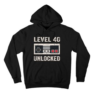 Level 40 Unlocked Video Gamer 40th Birthday Hoodie