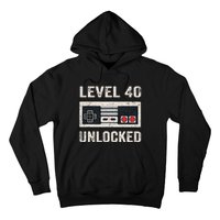 Level 40 Unlocked Video Gamer 40th Birthday Hoodie