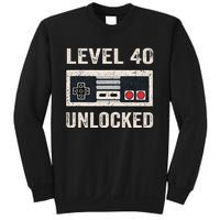 Level 40 Unlocked Video Gamer 40th Birthday Sweatshirt