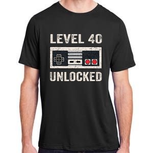 Level 40 Unlocked Video Gamer 40th Birthday Adult ChromaSoft Performance T-Shirt