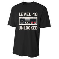 Level 40 Unlocked Video Gamer 40th Birthday Performance Sprint T-Shirt