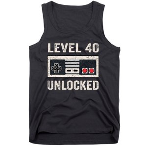 Level 40 Unlocked Video Gamer 40th Birthday Tank Top